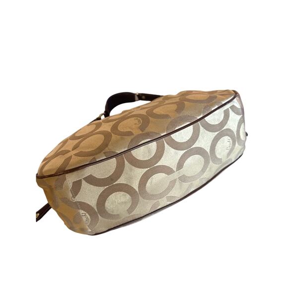 Coach Madison Signature C Logo Leather Trim Hobo Shoulder Bag - Picture 6 of 15
